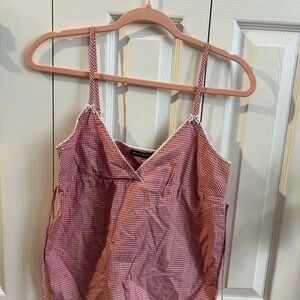 Brandy Melville Red Checkered Spaghetti Strap Top